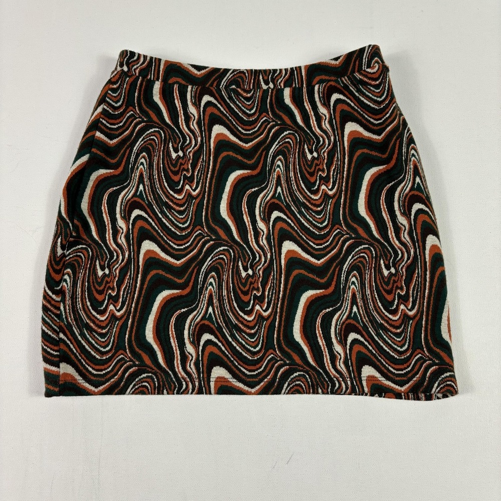 Zara‎ Skirt Womens Small Multicolor Geometric Knit Short Elastic Waist Pull On
